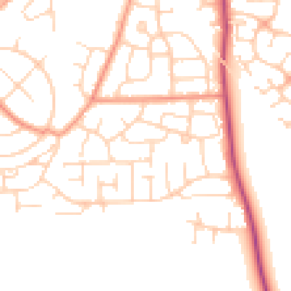 Daytime road noise heatmap for DN11 0BT
