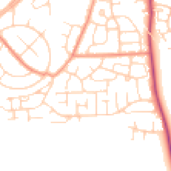 Daytime road noise heatmap for DN11 0BW