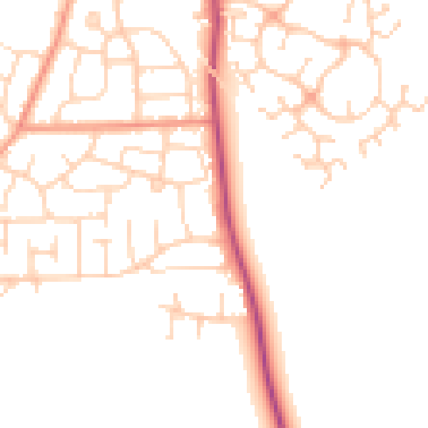 Daytime road noise heatmap for DN11 0DA