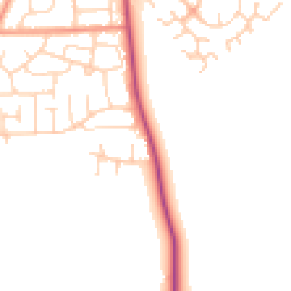 Daytime road noise heatmap for DN11 0DB