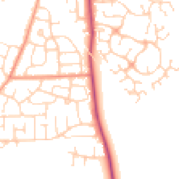 Daytime road noise heatmap for DN11 0DE