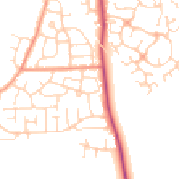 Daytime road noise heatmap for DN11 0DF