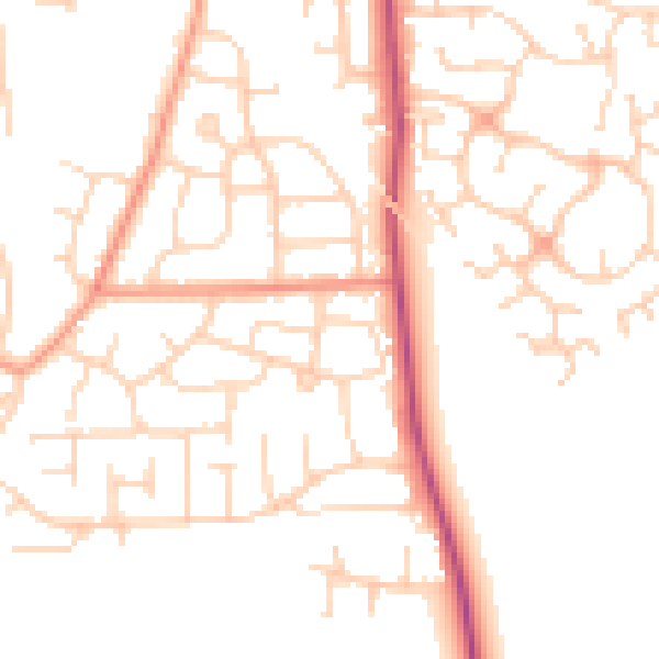 Daytime road noise heatmap for DN11 0DG