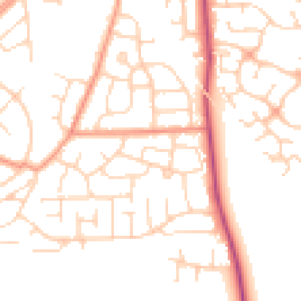 Daytime road noise heatmap for DN11 0DH