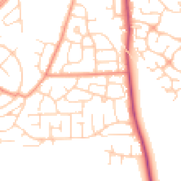 Daytime road noise heatmap for DN11 0DJ