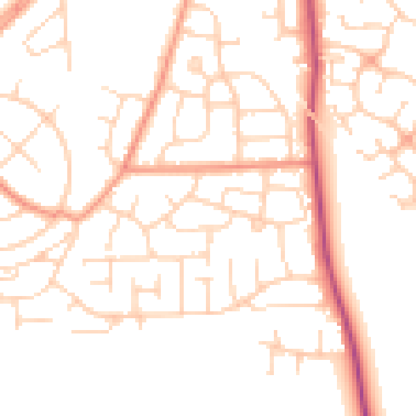 Daytime road noise heatmap for DN11 0DL