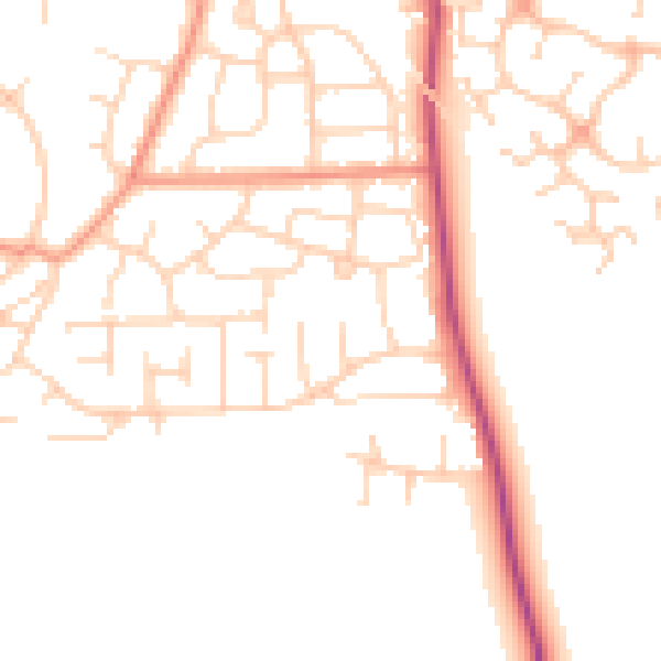 Daytime road noise heatmap for DN11 0DN
