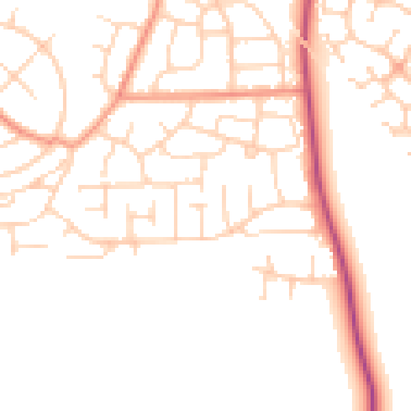 Daytime road noise heatmap for DN11 0DP