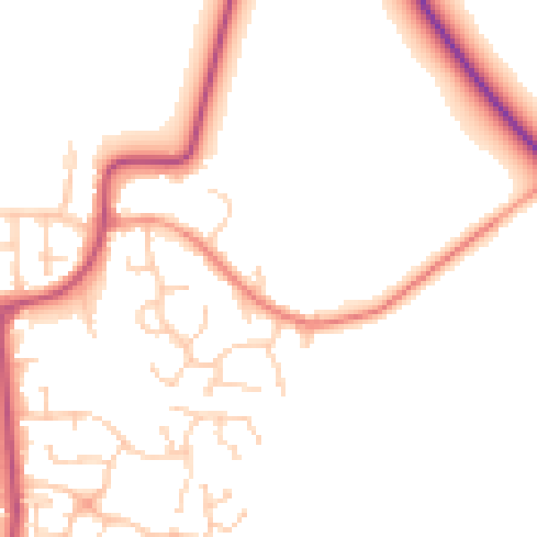 Daytime road noise heatmap for DN11 0EA