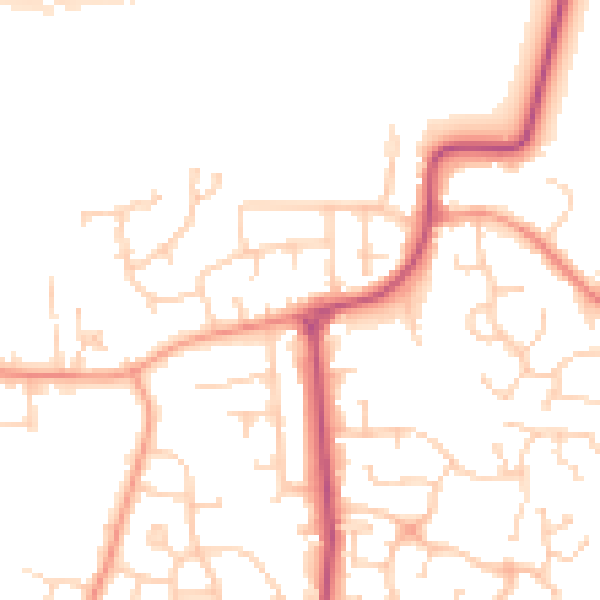 Daytime road noise heatmap for DN11 0EB