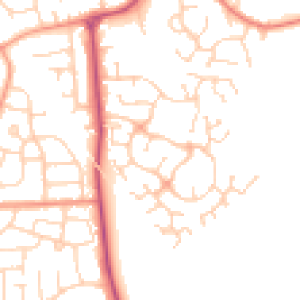 Daytime road noise heatmap for DN11 0FB