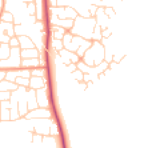 Daytime road noise heatmap for DN11 0FS