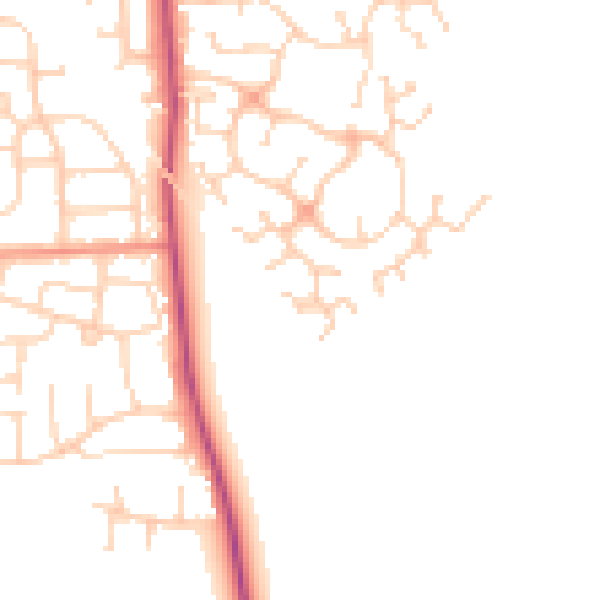 Daytime road noise heatmap for DN11 0FT
