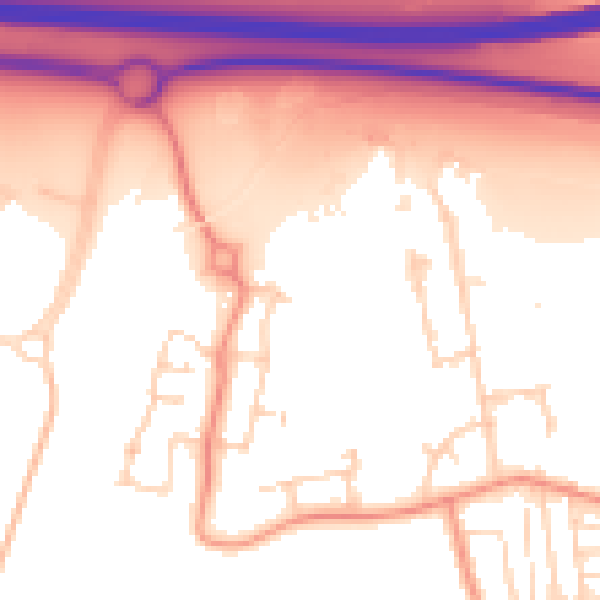 Daytime road noise heatmap for DN11 0LQ
