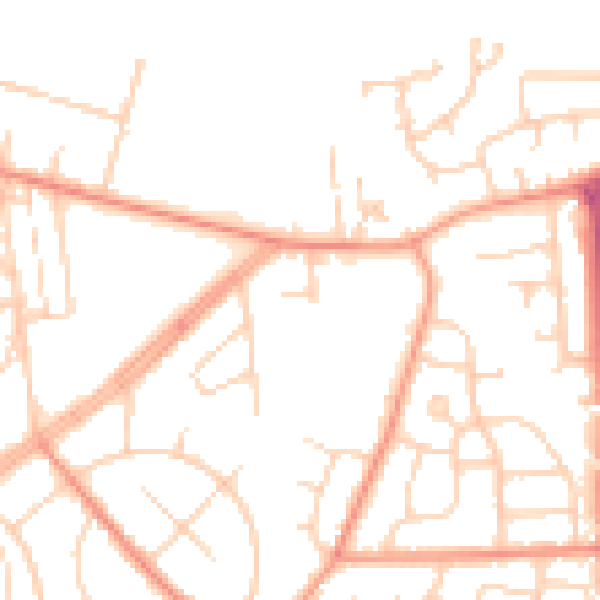 Daytime road noise heatmap for DN11 0NB