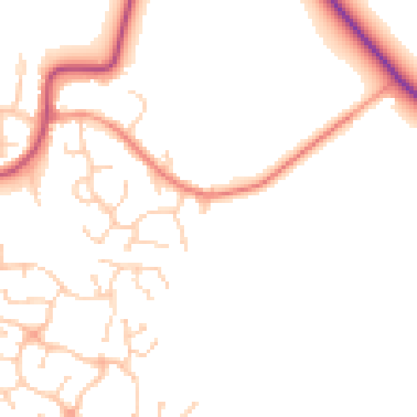Daytime road noise heatmap for DN11 0NY