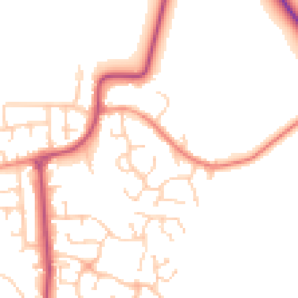 Daytime road noise heatmap for DN11 0XT