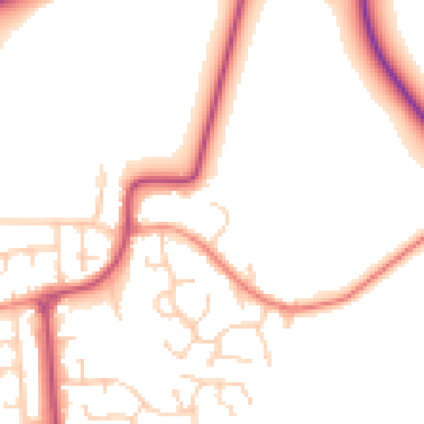 Daytime road noise heatmap for DN11 0XX
