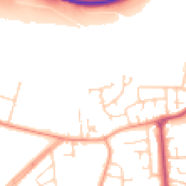 Daytime road noise heatmap for DN11 0YA