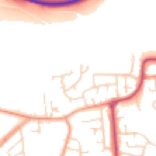 Daytime road noise heatmap for DN11 0YY