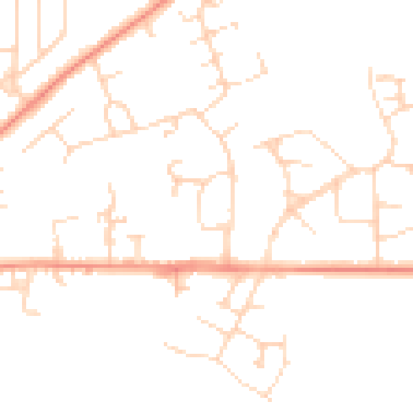Daytime road noise heatmap for DN11 8EZ