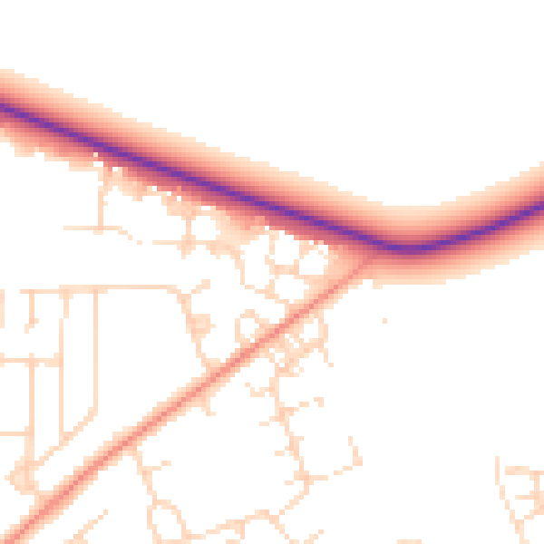 Daytime road noise heatmap for DN11 8FB