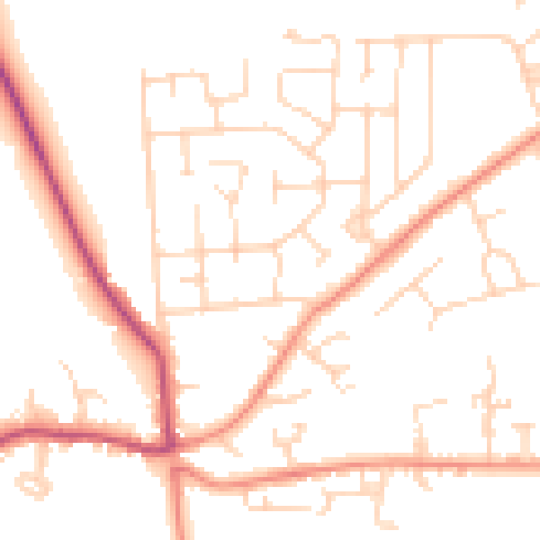 Daytime road noise heatmap for DN11 8HQ