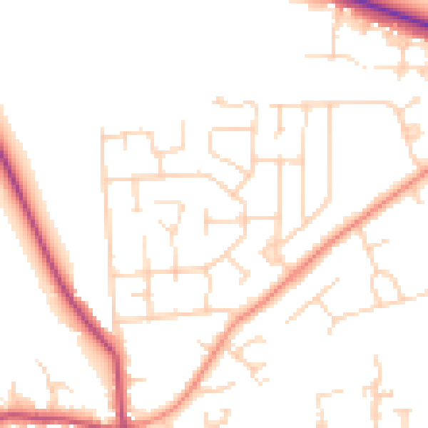 Daytime road noise heatmap for DN11 8HT