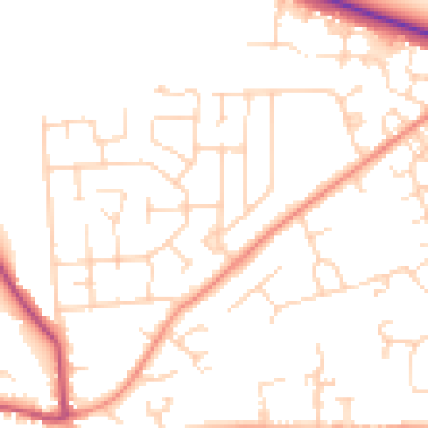 Daytime road noise heatmap for DN11 8JD