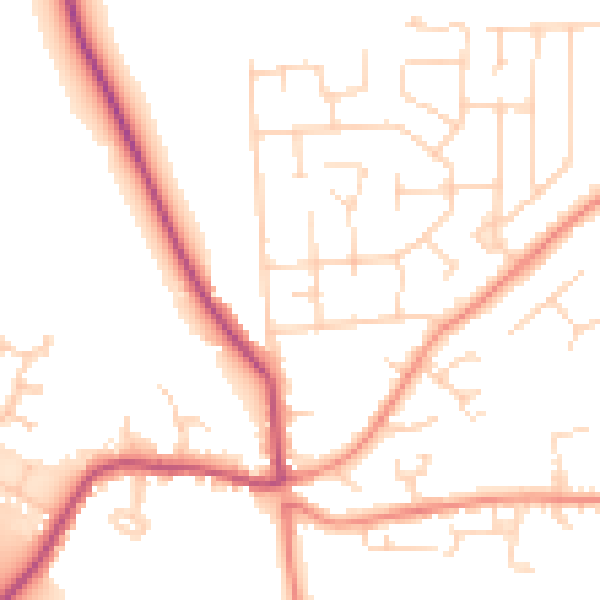 Daytime road noise heatmap for DN11 8JQ