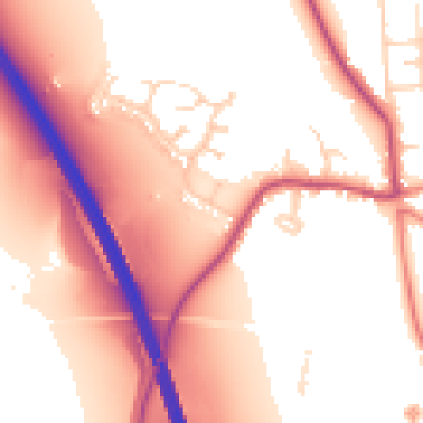 Daytime road noise heatmap for DN11 8LW