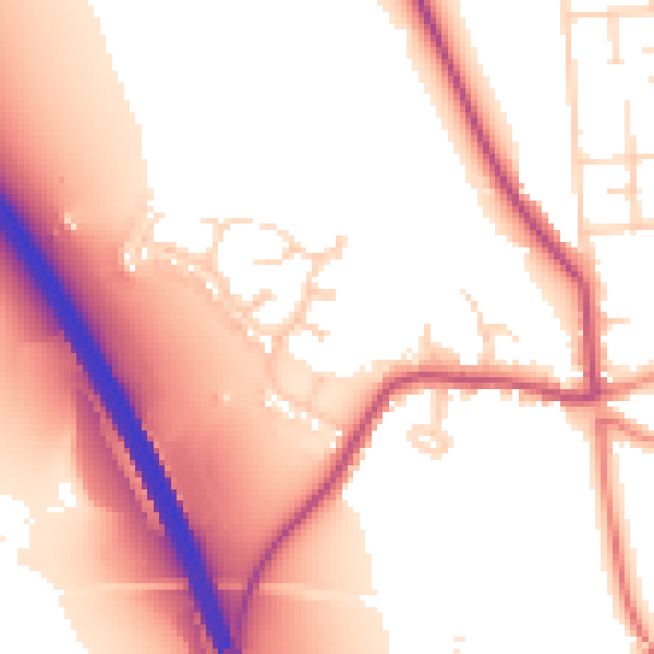 Daytime road noise heatmap for DN11 8LY