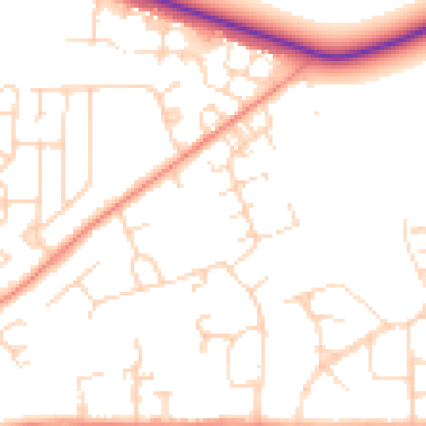 Daytime road noise heatmap for DN11 8NW