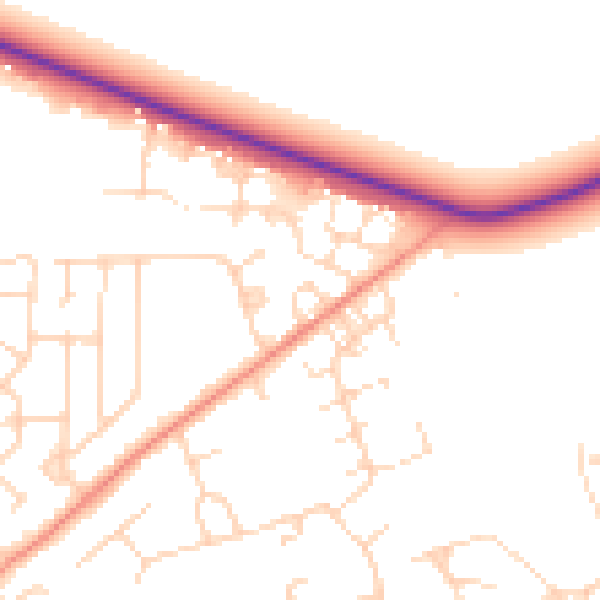 Daytime road noise heatmap for DN11 8NZ