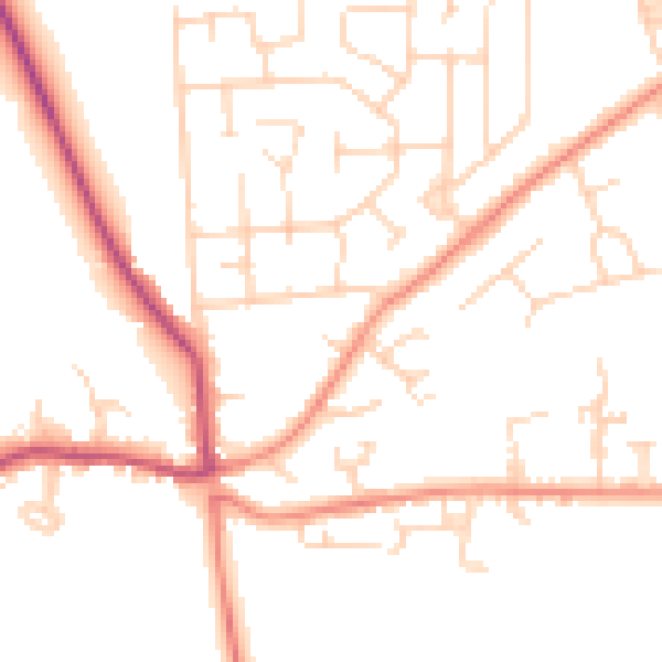 Daytime road noise heatmap for DN11 8PX