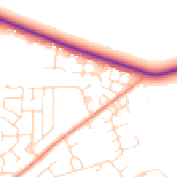 Daytime road noise heatmap for DN11 8QW