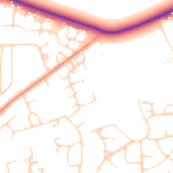 Daytime road noise heatmap for DN11 8QY