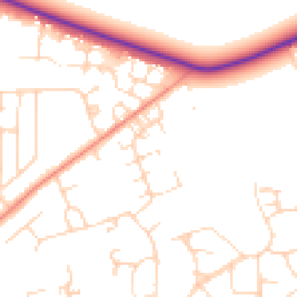 Daytime road noise heatmap for DN11 8RA