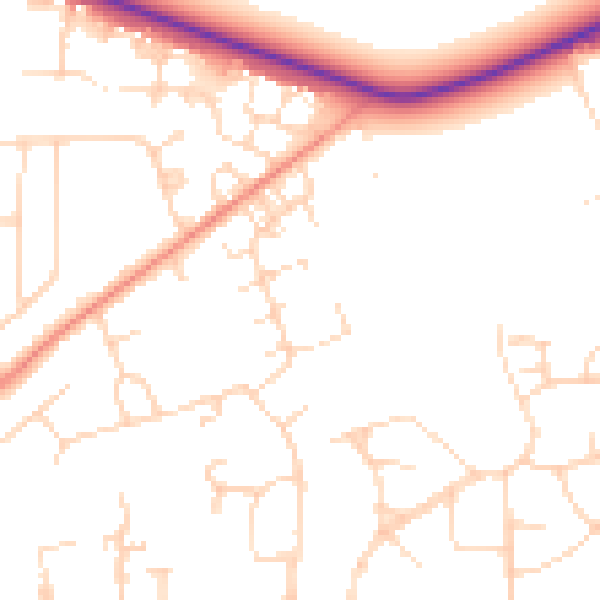 Daytime road noise heatmap for DN11 8RB