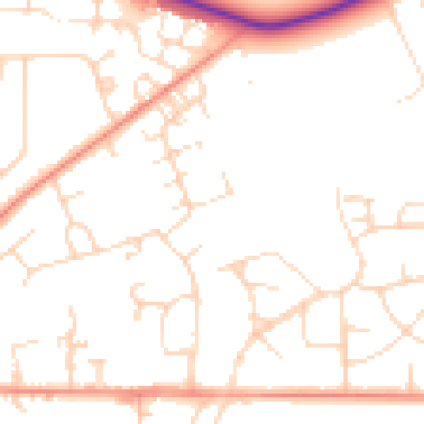 Daytime road noise heatmap for DN11 8RD