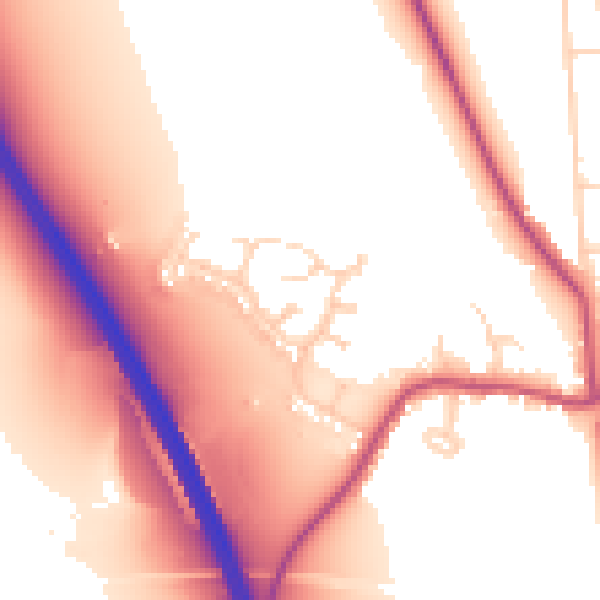 Daytime road noise heatmap for DN11 8SD