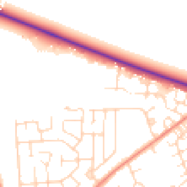 Daytime road noise heatmap for DN11 8SU