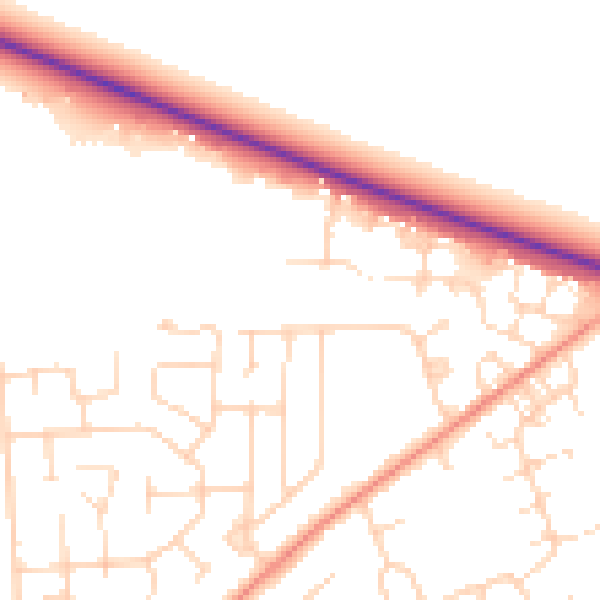Daytime road noise heatmap for DN11 8SW