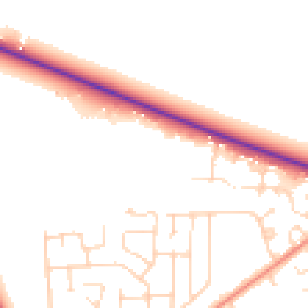 Daytime road noise heatmap for DN11 8SY