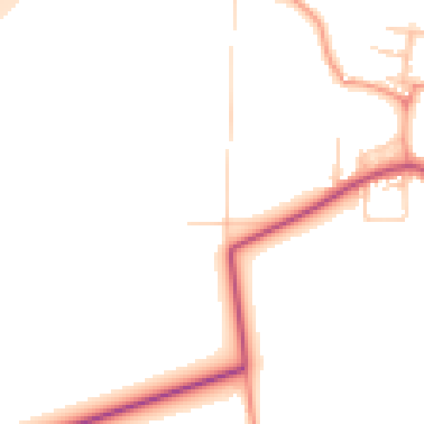 Daytime road noise heatmap for DN11 9AB