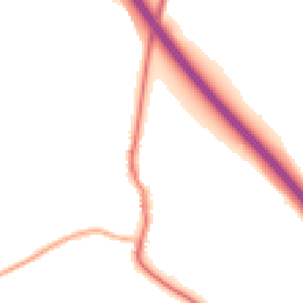 Night-time road noise heatmap for DN11 9AL