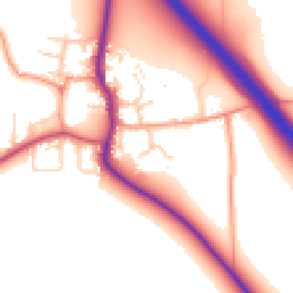 Daytime road noise heatmap for DN11 9AP