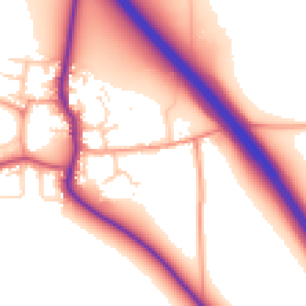 Daytime road noise heatmap for DN11 9AS