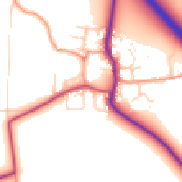 Daytime road noise heatmap for DN11 9BD