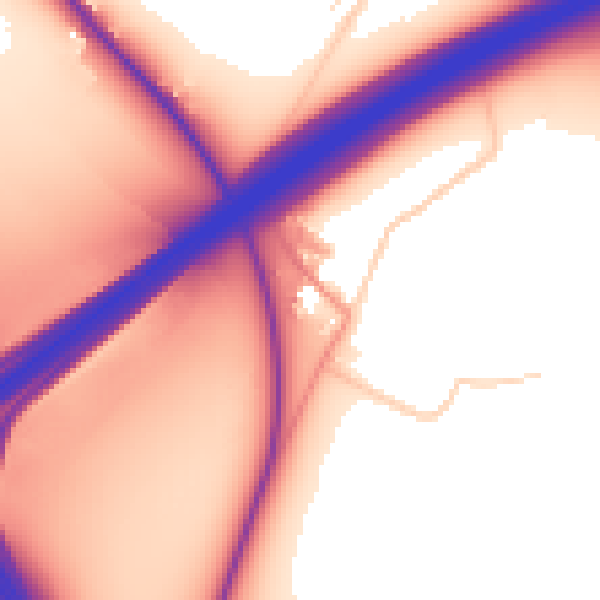 Daytime road noise heatmap for DN11 9BE